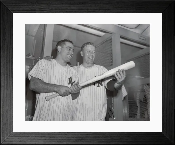 Framed Print : Yogi Berra and Ed Lopat with Baseball Bat Framed Print : Yogi Berra and Ed Lopat with Baseball Bat