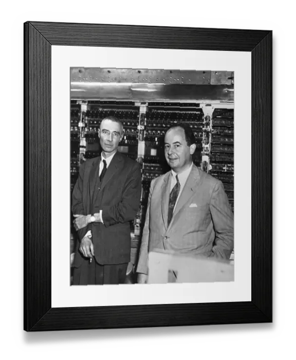 Framed Print : Oppenheimer and von Neumann with Early Computer Framed Print : Oppenheimer and von Neumann with Early Computer