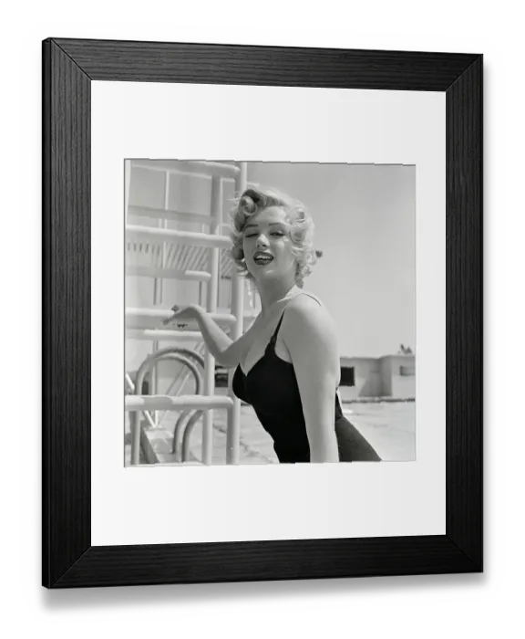 Framed Print : Marilyn Monroe Posing by Pool Framed Print : Marilyn Monroe Posing by Pool
