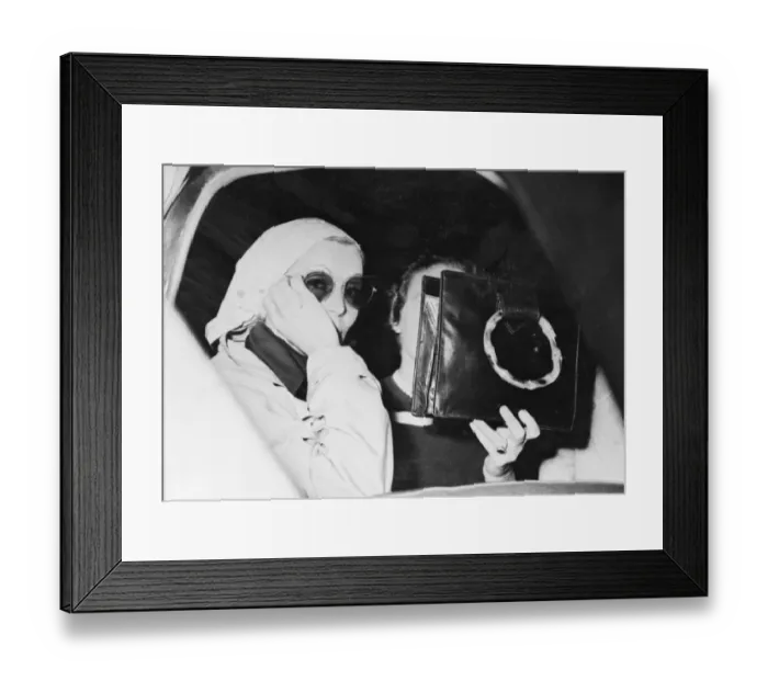Framed Print : Actress Greta Garbo and Her Personal Assistant in Limousine Framed Print : Actress Greta Garbo and Her Personal Assistant in Limousine