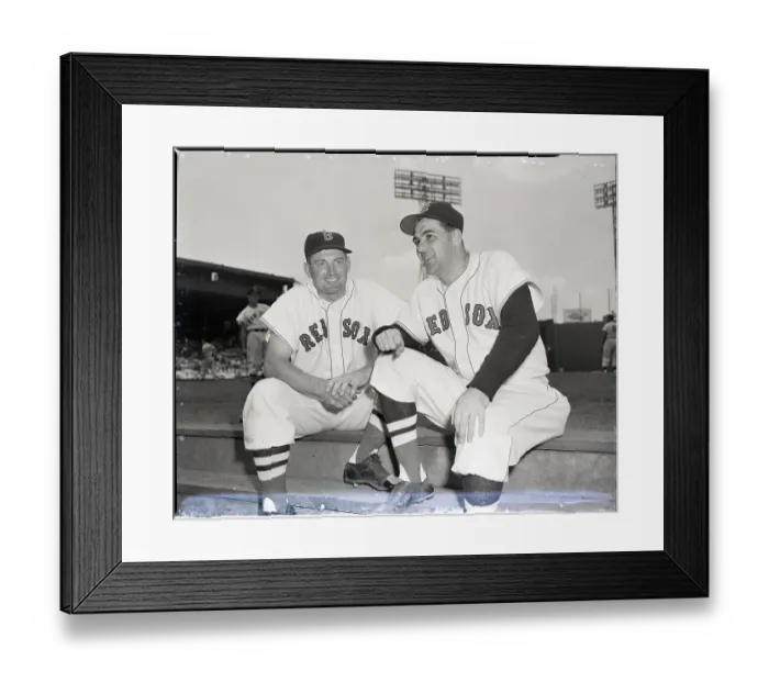 Framed Print : Lou Boudreau Welcomes Player George Kell