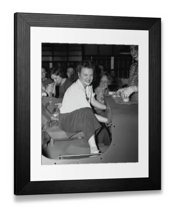 Framed Print : Women Building Jeeps Framed Print : Women Building Jeeps