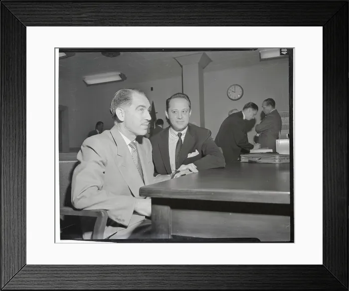 Framed Print : Sid Luft with His Accountant in Courtroom Framed Print : Sid Luft with His Accountant in Courtroom
