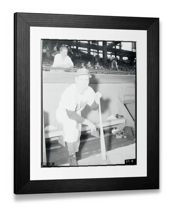 Framed Print : Brooklyn Dodgers Player Tommy Holmes Posing With Baseball Bat Framed Print : Brooklyn Dodgers Player Tommy Holmes Posing With Baseball Bat