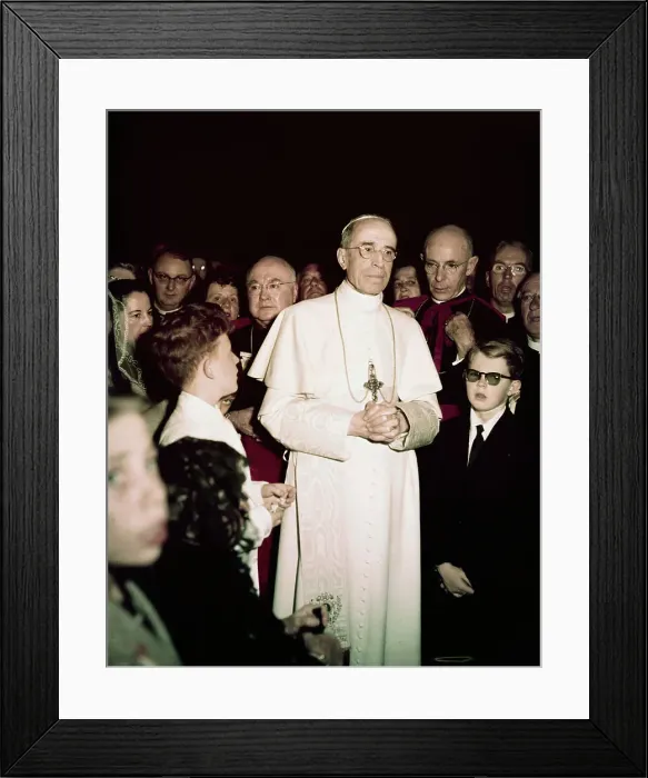 Framed Print : Pope Pius with Religious Leaders and Children Framed Print : Pope Pius with Religious Leaders and Children