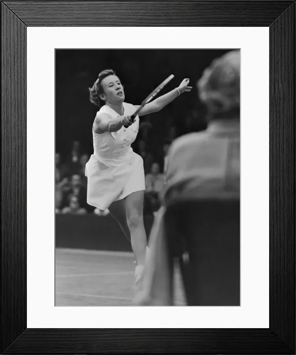 Framed Print : Maureen Connolly Playing Tennis Framed Print : Maureen Connolly Playing Tennis