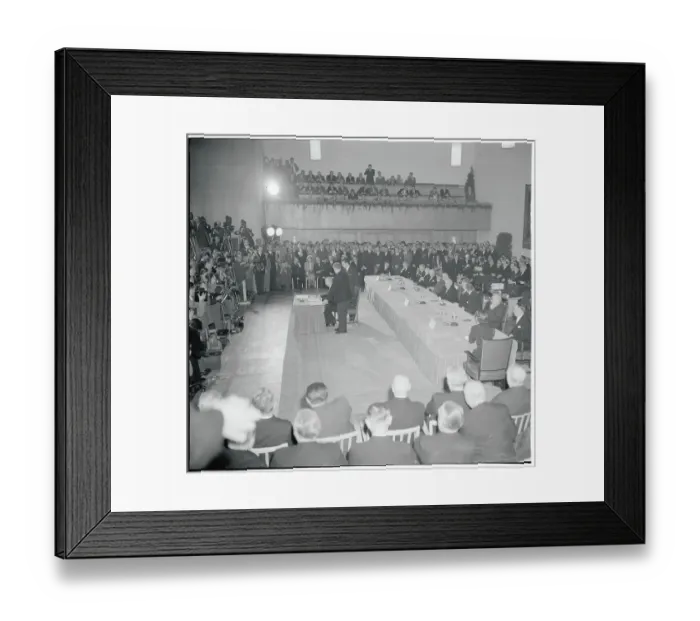 Framed Print : Konrad Adenauer Signing a Treaty Framed Print : Konrad Adenauer Signing a Treaty