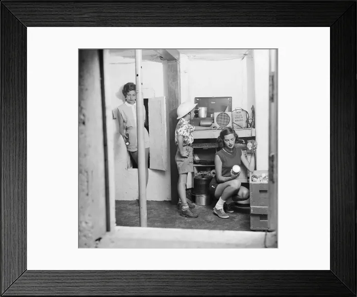 Framed Print : Youth Check Supplies in Fallout Shelter Framed Print : Youth Check Supplies in Fallout Shelter