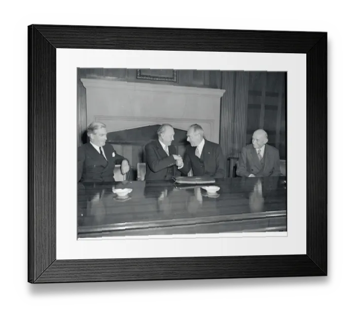 Framed Print : Dean Acheson Shaking Hands with Konrad Acheson Framed Print : Dean Acheson Shaking Hands with Konrad Acheson