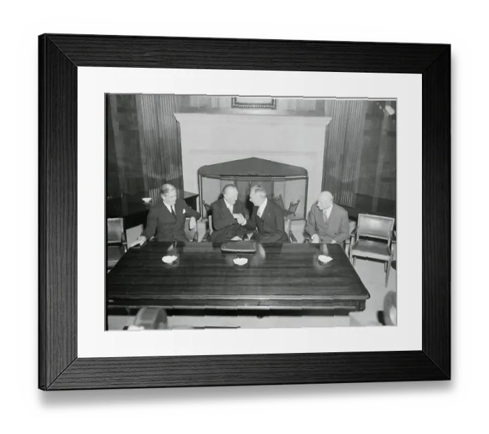 Framed Print : Konrad Adenauer Shaking Hands with Dean Acheson
