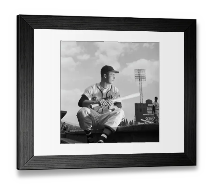 Framed Print : Boston Braves Rookie Ed Mathews Waiting to Bat Framed Print : Boston Braves Rookie Ed Mathews Waiting to Bat