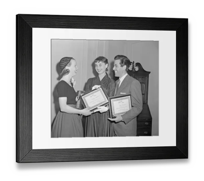 Framed Print : Young Stage Actors Holding Acting Awards Framed Print : Young Stage Actors Holding Acting Awards