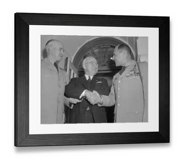 Framed Print : Harry Truman Greeting General Ridgway Framed Print : Harry Truman Greeting General Ridgway