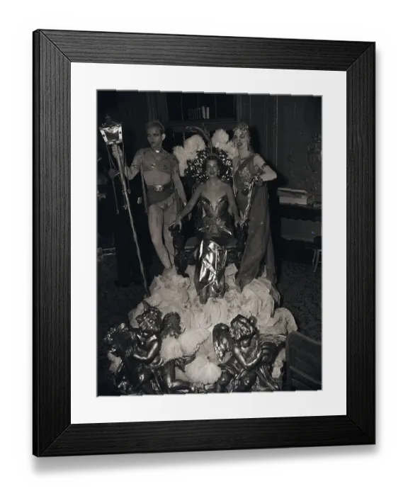 Framed Print : Arelene Dahl with Costumed Art Students