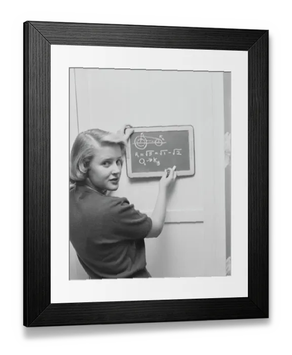 Framed Print : Einstein's Answer to Student's Geometry Question Framed Print : Einstein's Answer to Student's Geometry Question