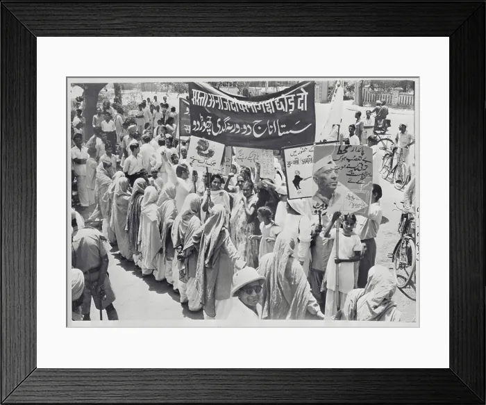 Framed Print : Indian Women Carrying Banner and Signs in Subsidy Protest Framed Print : Indian Women Carrying Banner and Signs in Subsidy Protest