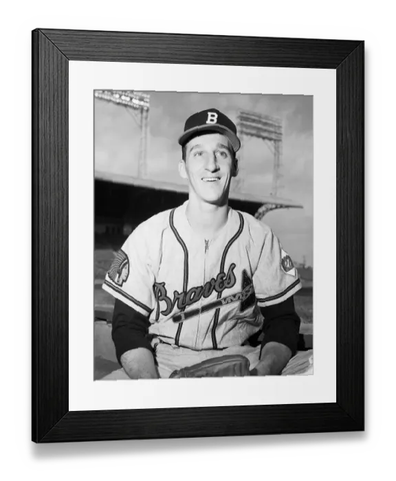 Framed Print : Pitcher Warren Spahn Smiling In Uniform Framed Print : Pitcher Warren Spahn Smiling In Uniform