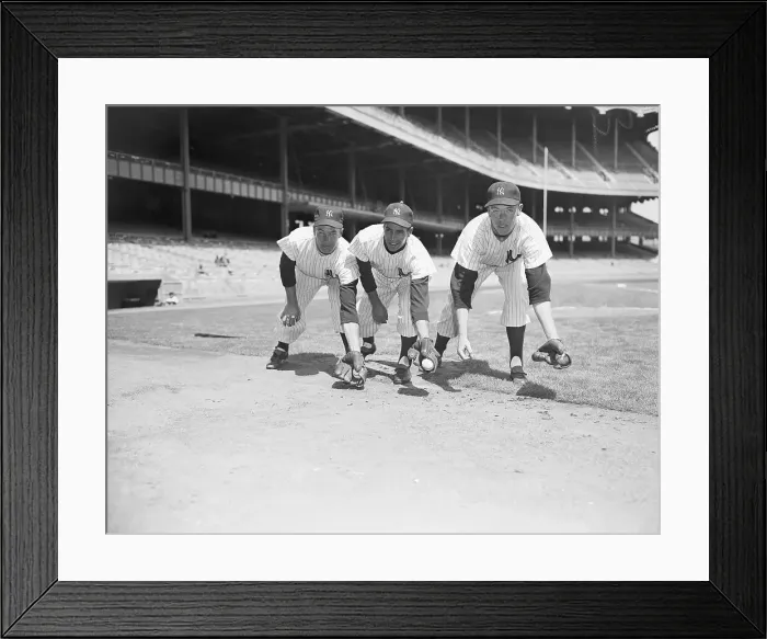 Framed Print : Yankee Players Lined Up At Infield Framed Print : Yankee Players Lined Up At Infield