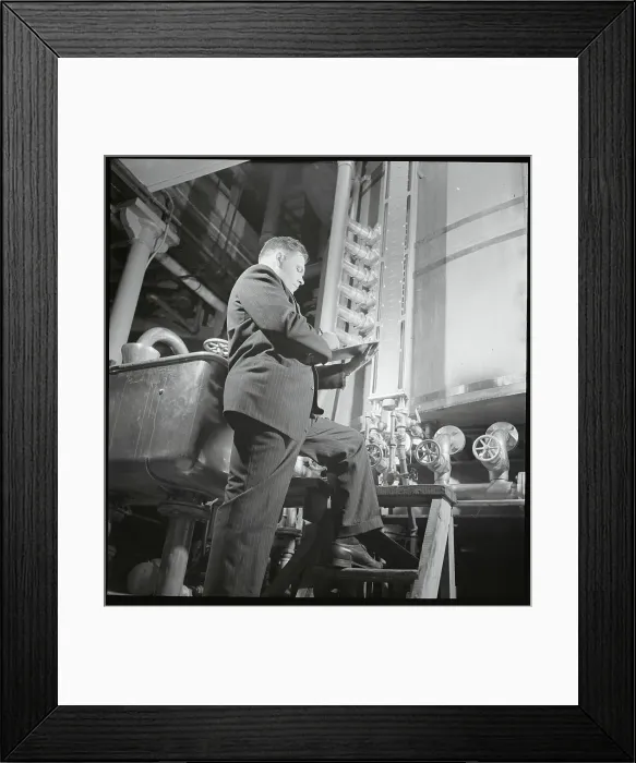 Framed Print : Brewmaster Alfred W. Bowman Checking Tanks Framed Print : Brewmaster Alfred W. Bowman Checking Tanks