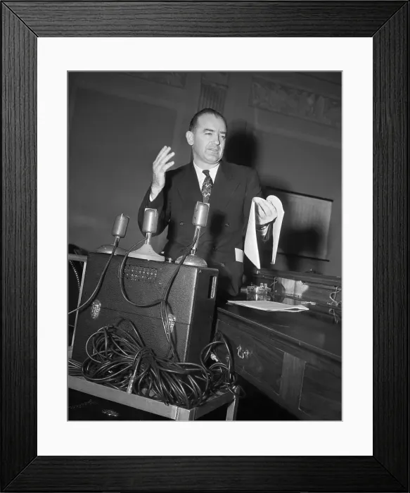 Framed Print : Senator Joseph McCarthy Recording Testimony Framed Print : Senator Joseph McCarthy Recording Testimony