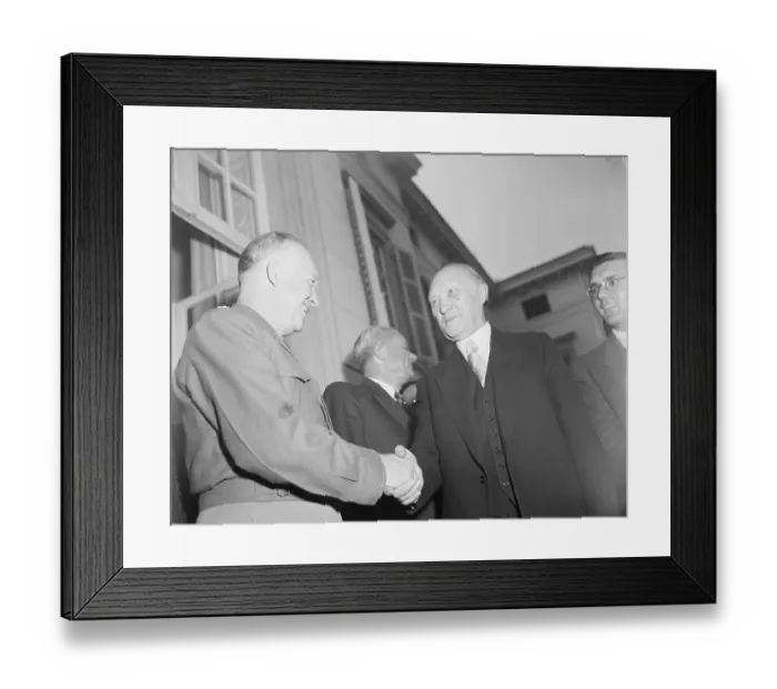 Framed Print : President Eisenhower Shaking Hands with Konrad Adenauer Framed Print : President Eisenhower Shaking Hands with Konrad Adenauer