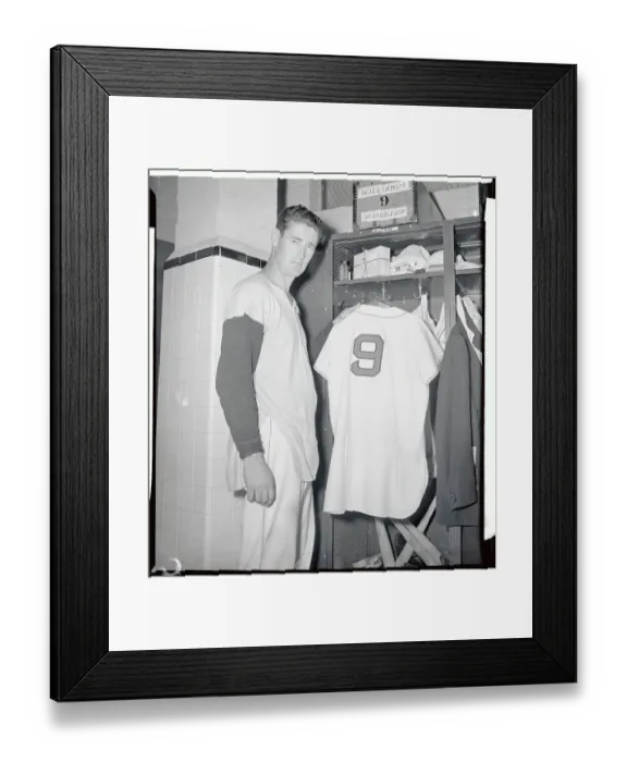 Framed Print : Ted Williams Hanging His Uniform in Locker Room Framed Print : Ted Williams Hanging His Uniform in Locker Room