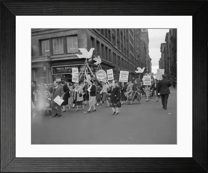 Framed Print : May Day Marchers with Signs in New York Framed Print : May Day Marchers with Signs in New York