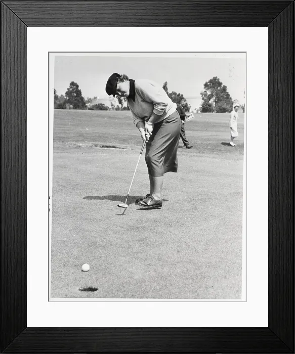 Framed Print : Patty Berg Putting W / Ball In Foreground Framed Print : Patty Berg Putting W / Ball In Foreground