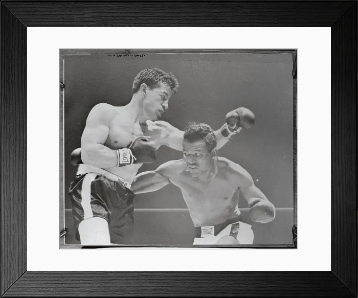 Framed Print : Sugar Ray Robinson vs. Rocky Graziano Framed Print : Sugar Ray Robinson vs. Rocky Graziano