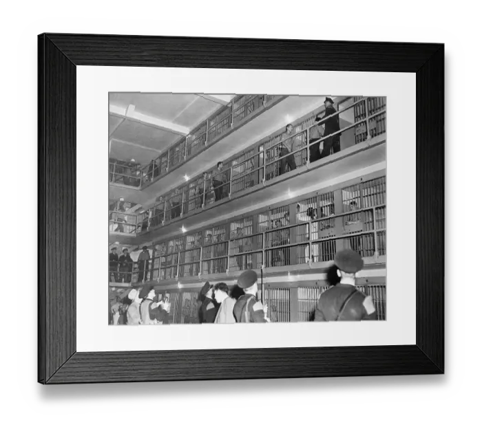 Framed Print : Inmates Being Escorted into Their Cells