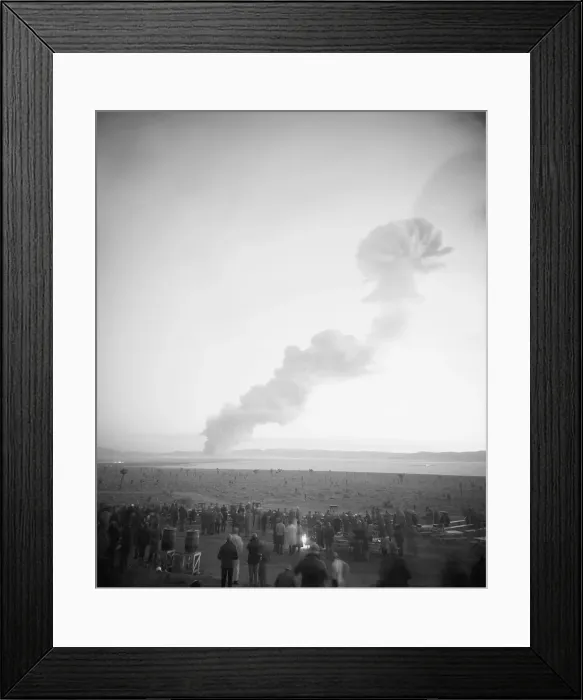 Framed Print : Spectators Watch Atomic Bomb Explosion Framed Print : Spectators Watch Atomic Bomb Explosion