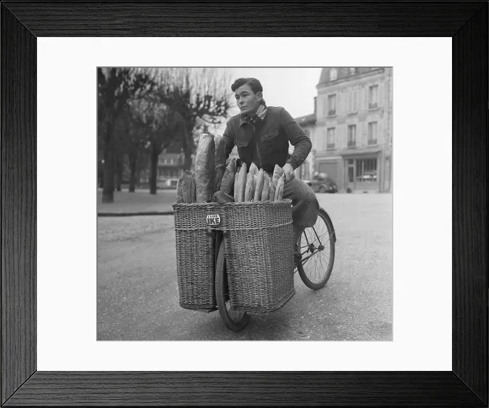 Framed Print : Baker's Deliveryman with Ike Button Framed Print : Baker's Deliveryman with Ike Button