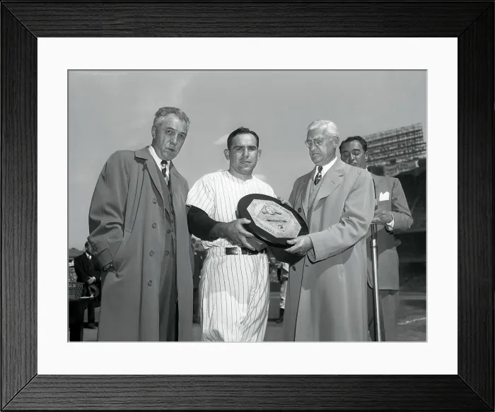 Framed Print : Yogi Berra Receiving Baseball Trophy Framed Print : Yogi Berra Receiving Baseball Trophy
