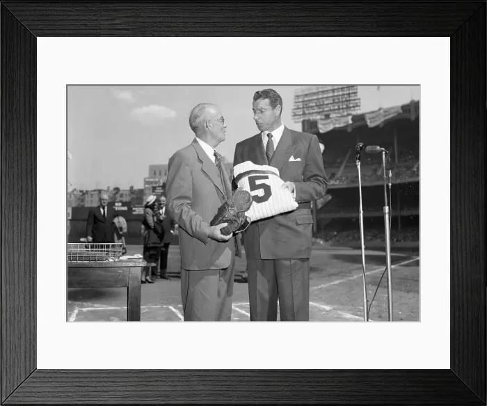 Framed Print : Joe DiMaggio Handing in Uniform Framed Print : Joe DiMaggio Handing in Uniform