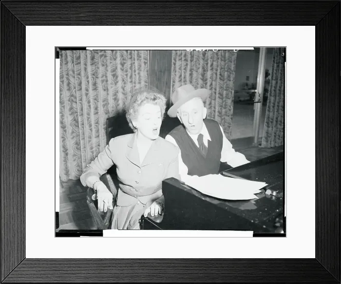 Framed Print : Bette Davis Rehearsing with Jimmy Durante Framed Print : Bette Davis Rehearsing with Jimmy Durante