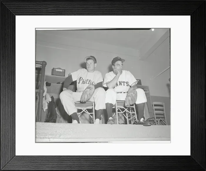 Framed Print : Robin Roberts and Sal Maglie Waiting in Clubhouse Framed Print : Robin Roberts and Sal Maglie Waiting in Clubhouse