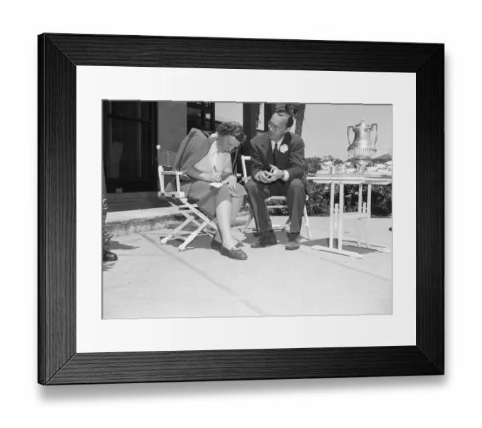 Framed Print : Queen Juliana Writing Postcards with Prince Bernhard Framed Print : Queen Juliana Writing Postcards with Prince Bernhard