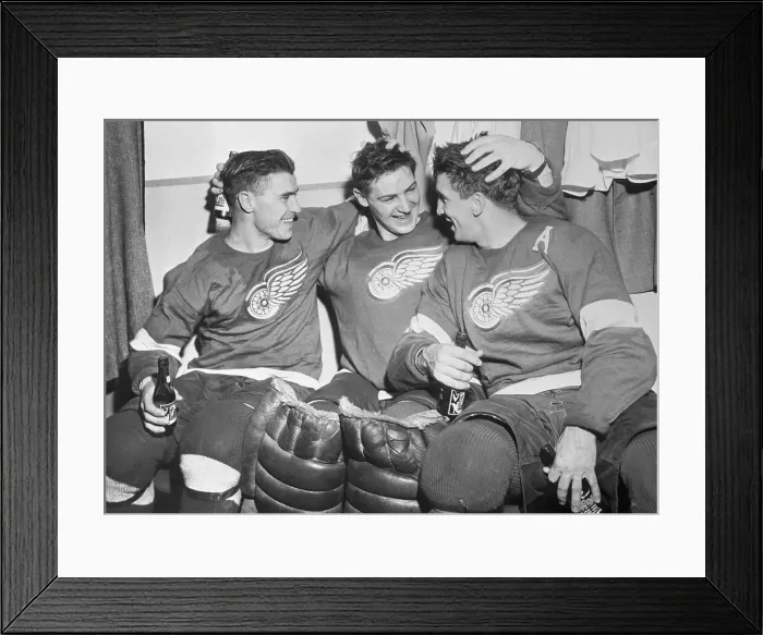 Framed Print : Three Members of Detroit Redwings Framed Print : Three Members of Detroit Redwings