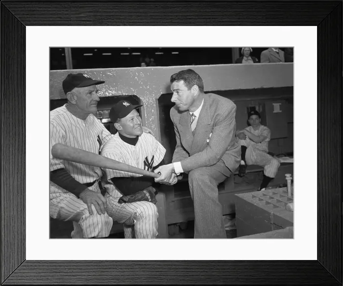 Framed Print : Casey Stengel and Jackie Jensen with Joe DiMaggio Framed Print : Casey Stengel and Jackie Jensen with Joe DiMaggio
