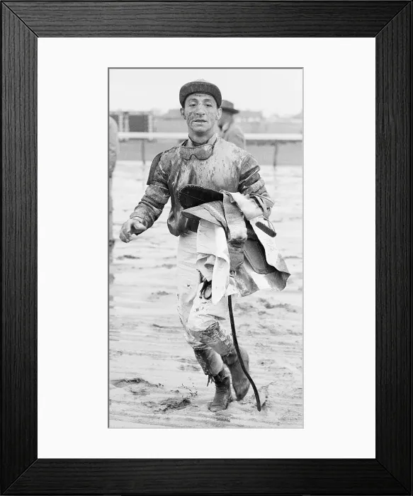 Framed Print : Jockey Eddie Arcaro Walking Covered in Mud Framed Print : Jockey Eddie Arcaro Walking Covered in Mud