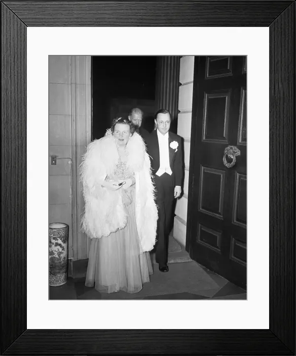 Framed Print : Prince Bernhard Escorting Queen Juliana