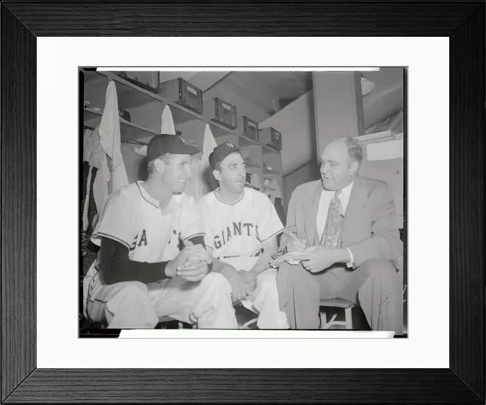 Framed Print : Press Reporter Taking Notes from Baseball Players in Locker Room Framed Print : Press Reporter Taking Notes from Baseball Players in Locker Room