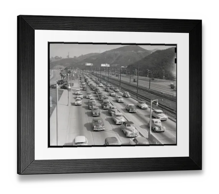 Framed Print : Traffic On Hollywood Freeway Framed Print : Traffic On Hollywood Freeway