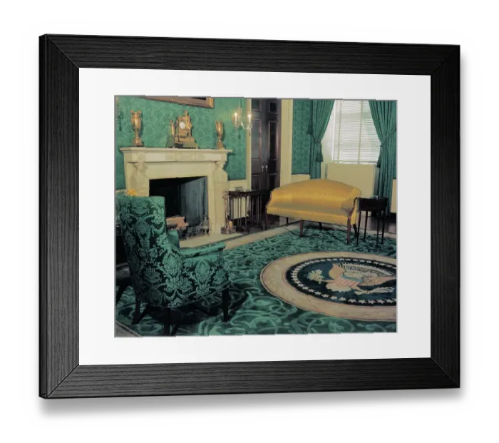 Framed Print : Empty Green Room at White House Framed Print : Empty Green Room at White House