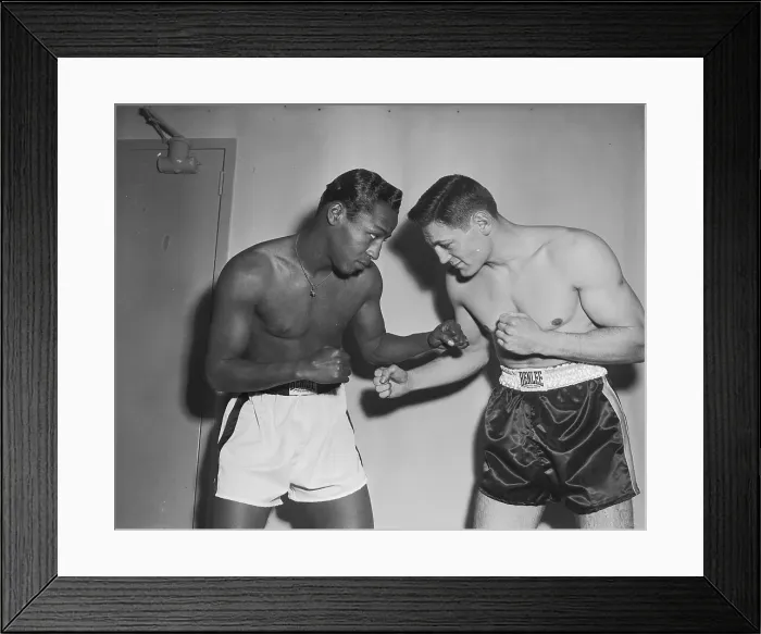 Framed Print : Johnny Bratton and Rocky Castellani Squaring Off Framed Print : Johnny Bratton and Rocky Castellani Squaring Off