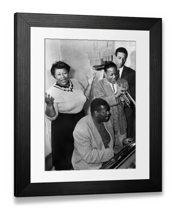 Framed Print : Ella Fitzgerald, Oscar Peterson, Roy Eldridge and Max Roach Framed Print : Ella Fitzgerald, Oscar Peterson, Roy Eldridge and Max Roach