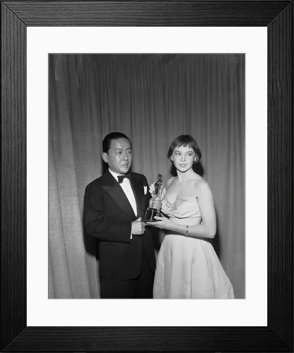Framed Print : Leslie Caron Presenting Academy Award to Ken Yoshida Framed Print : Leslie Caron Presenting Academy Award to Ken Yoshida