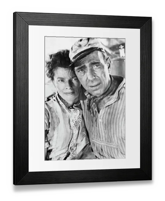 Framed Print : Katharine Hepburn and Humphrey Bogart in The African Queen Framed Print : Katharine Hepburn and Humphrey Bogart in The African Queen