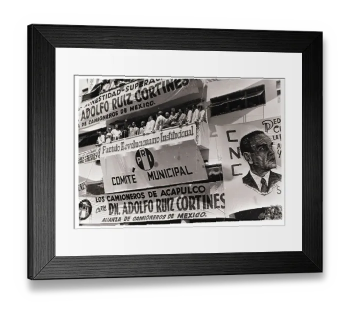 Framed Print : Adolfo Ruiz Cortines Campaign Banners Framed Print : Adolfo Ruiz Cortines Campaign Banners