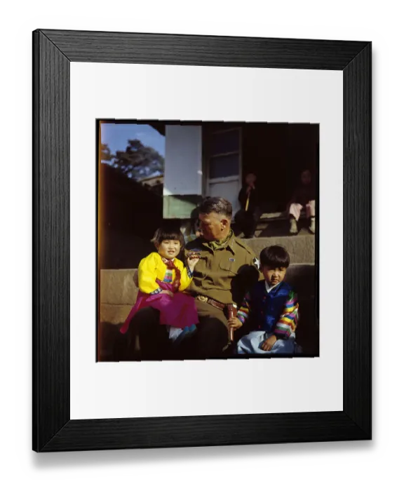 Framed Print : General James A. Van Fleet Holding Girl on his Knee Framed Print : General James A. Van Fleet Holding Girl on his Knee
